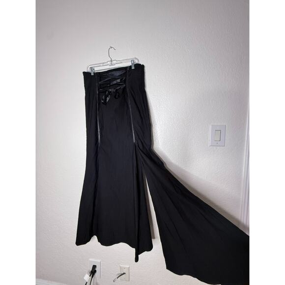 Women XL Victorian Lace Maxi Skirt Hi-Waist Ruffle Renaissance Witch Whimsy Goth - Picture 3 of 9